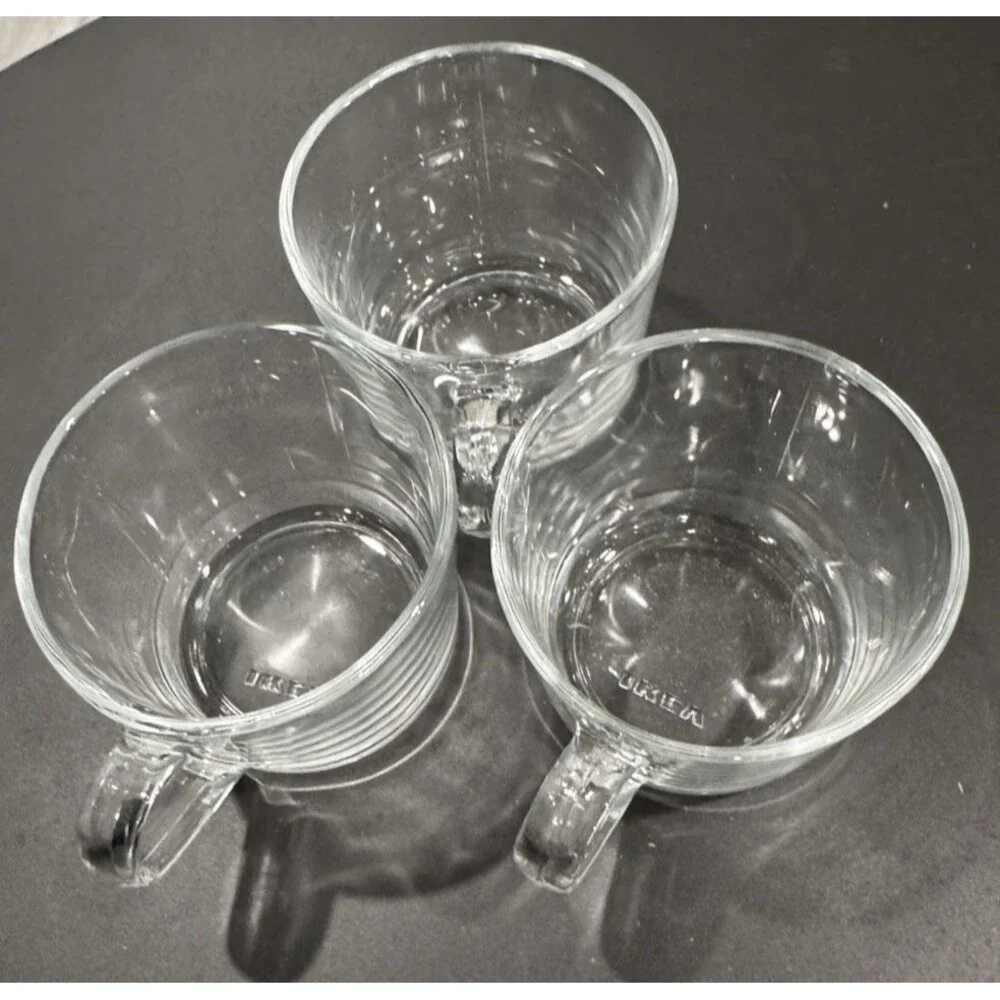3 Ikea Clear Glass Mug New